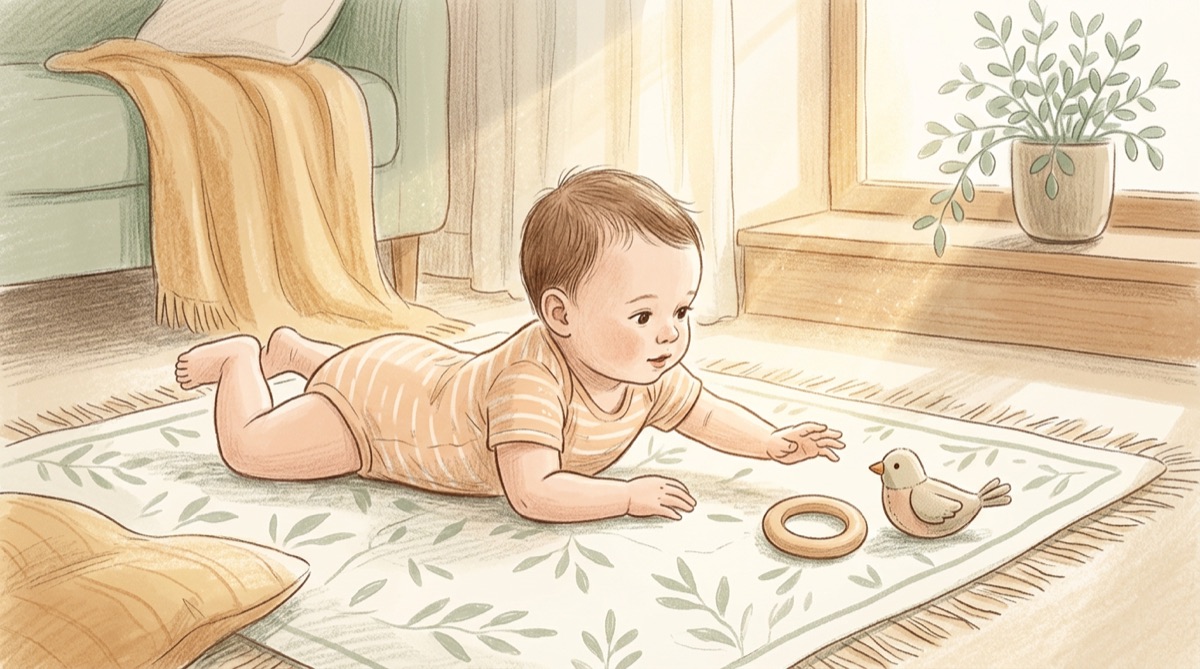 Illustration : La motricité libre : laisser bébé bouger à son rythme